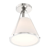 Crystorama Fulton 1 Light Polished Nickel Semi Flush Mount