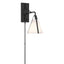 Crystorama Fulton 1 Light Black Task Sconce