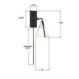 Crystorama Fulton 1 Light Black Task Sconce