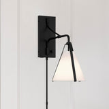 Crystorama Fulton 1 Light Black Task Sconce