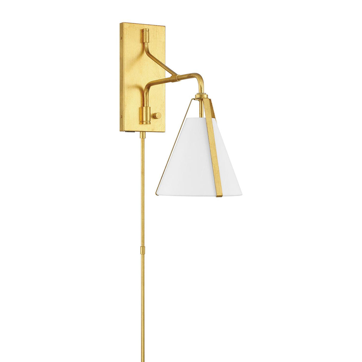 Crystorama Fulton 1 Light Antique Gold Task Sconce