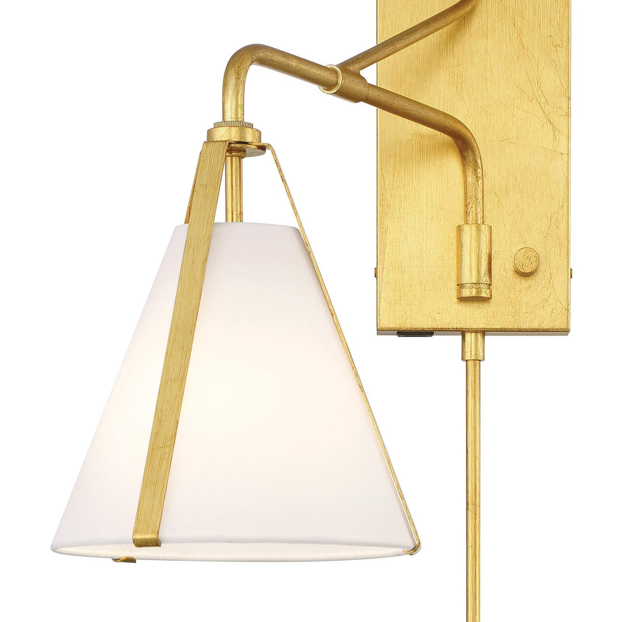 Crystorama Fulton 1 Light Antique Gold Task Sconce
