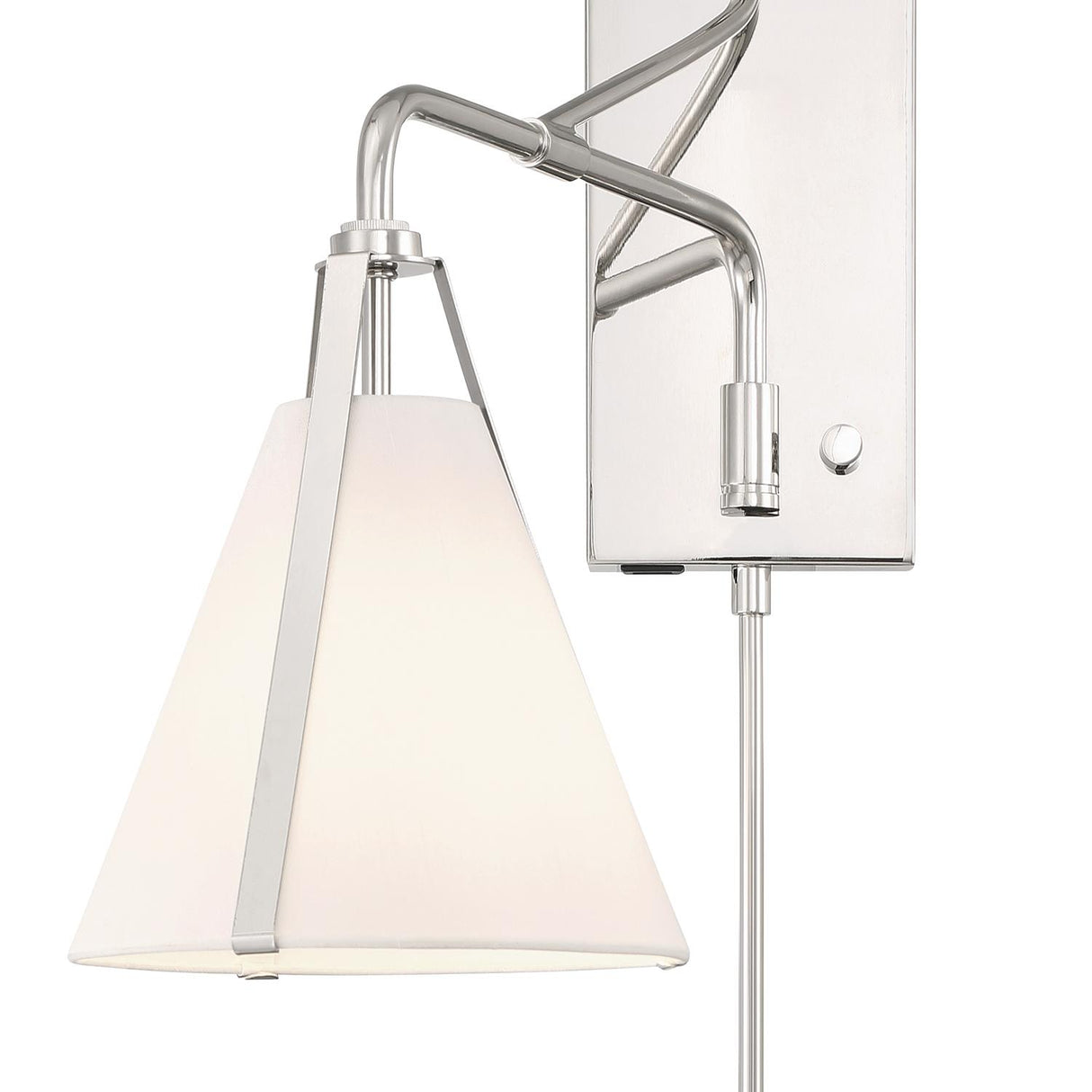 Crystorama Fulton 1 Light Polished Nickel Task Sconce