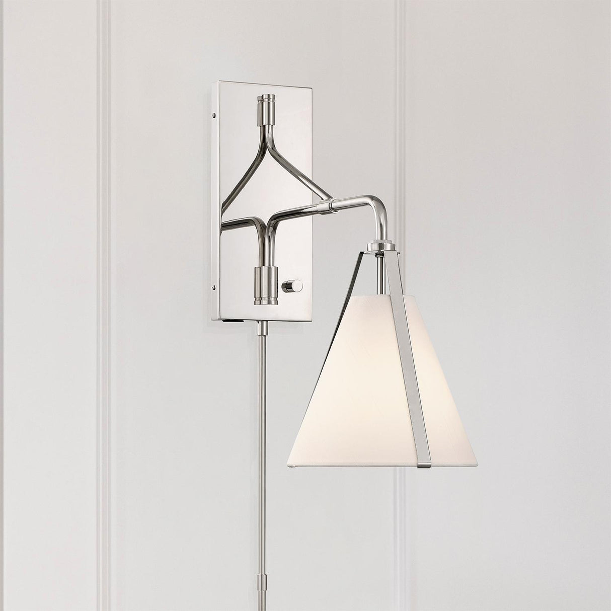 Crystorama Fulton 1 Light Polished Nickel Task Sconce