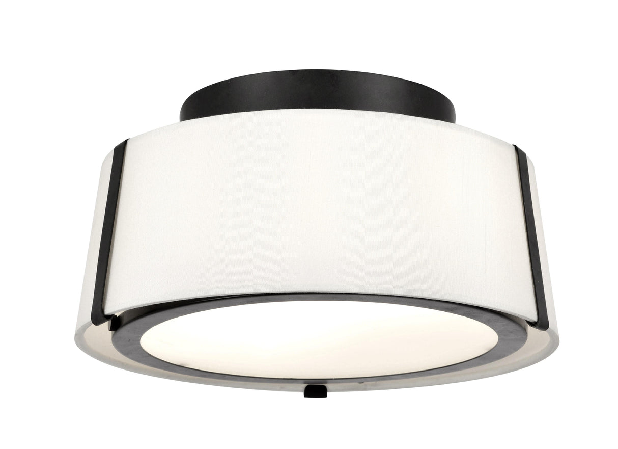 Crystorama Fulton 2 Light Matte Black Semi Flush Mount