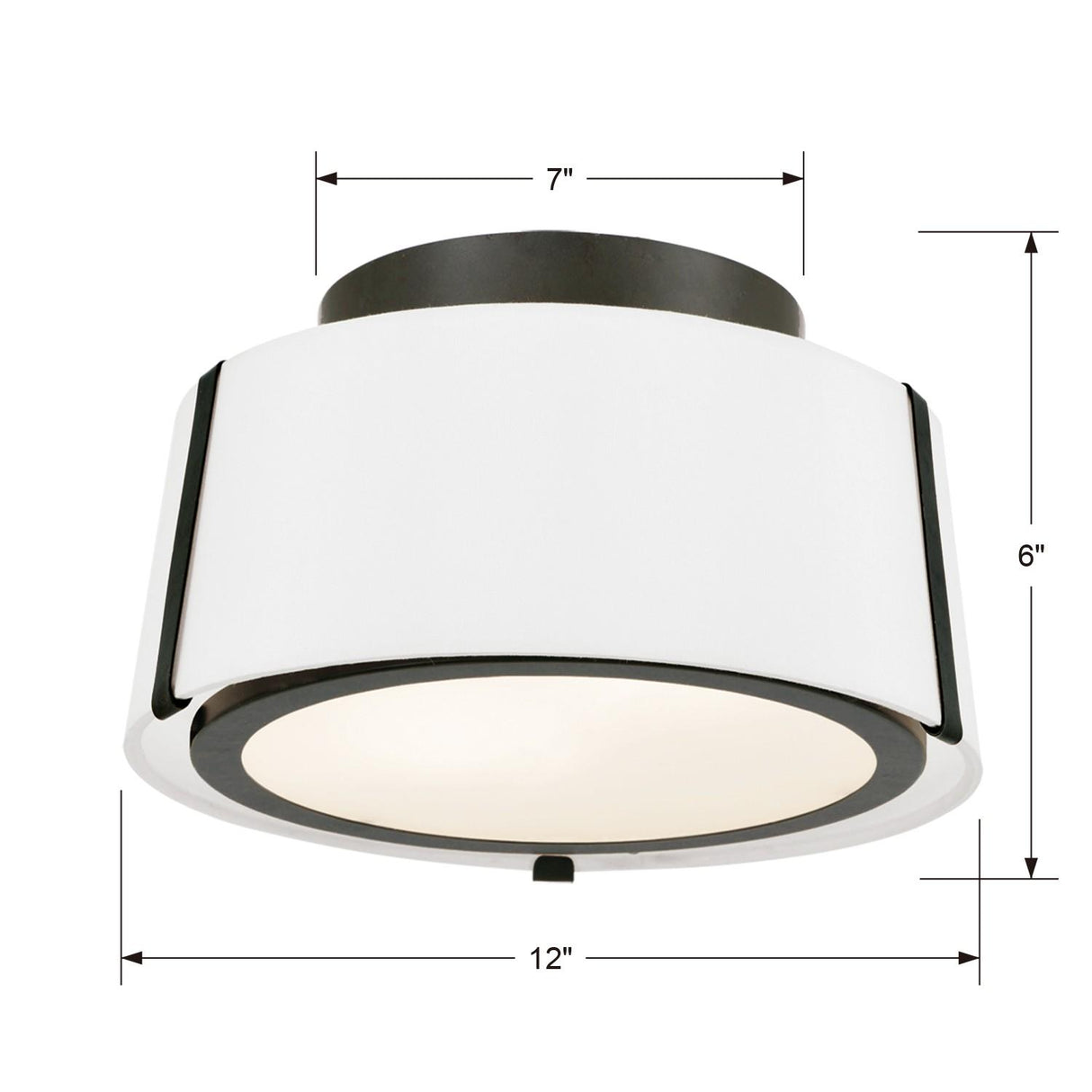 Crystorama Fulton 2 Light Matte Black Semi Flush Mount