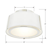 Crystorama Fulton 2 Light Polished Nickel Semi Flush Mount