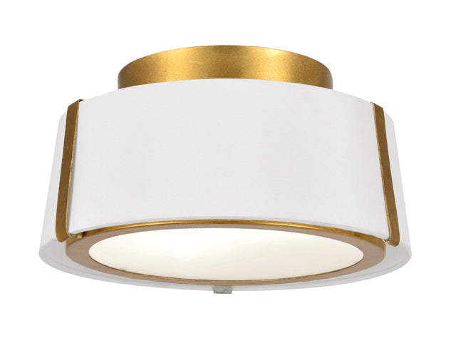 Crystorama Fulton 2 Light Antique Gold Semi Flush Mount