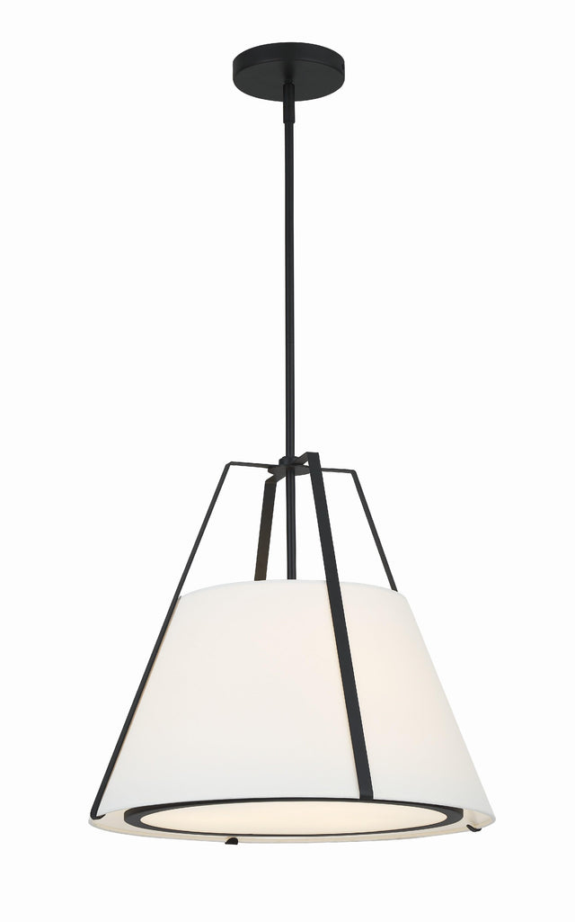 Crystorama Fulton 3 Light Black Pendant