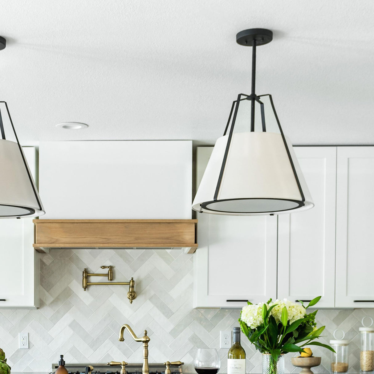 Crystorama Fulton 3 Light Black Pendant