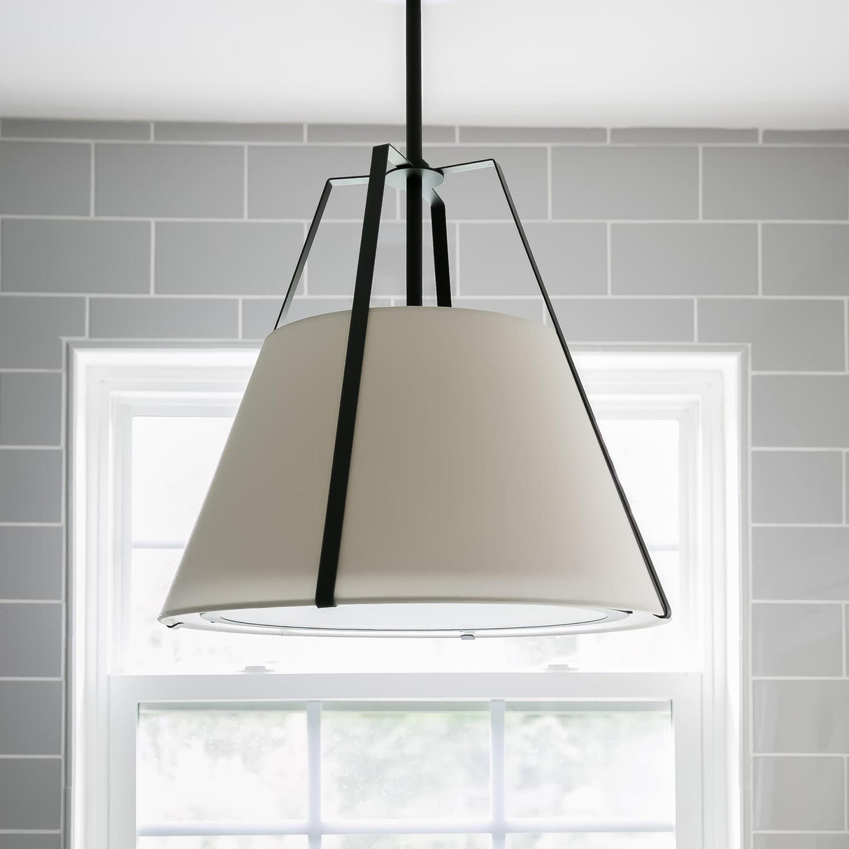 Crystorama Fulton 3 Light Black Pendant
