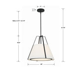 Crystorama Fulton 3 Light Black Pendant