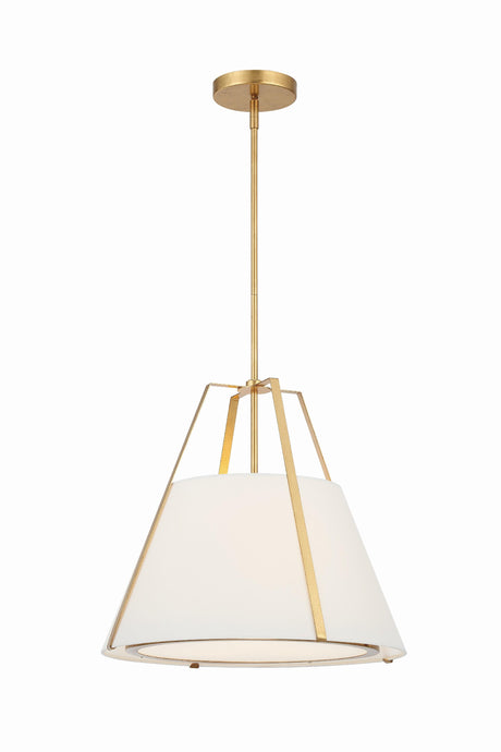 Crystorama Fulton 3 Light Antique Gold Pendant
