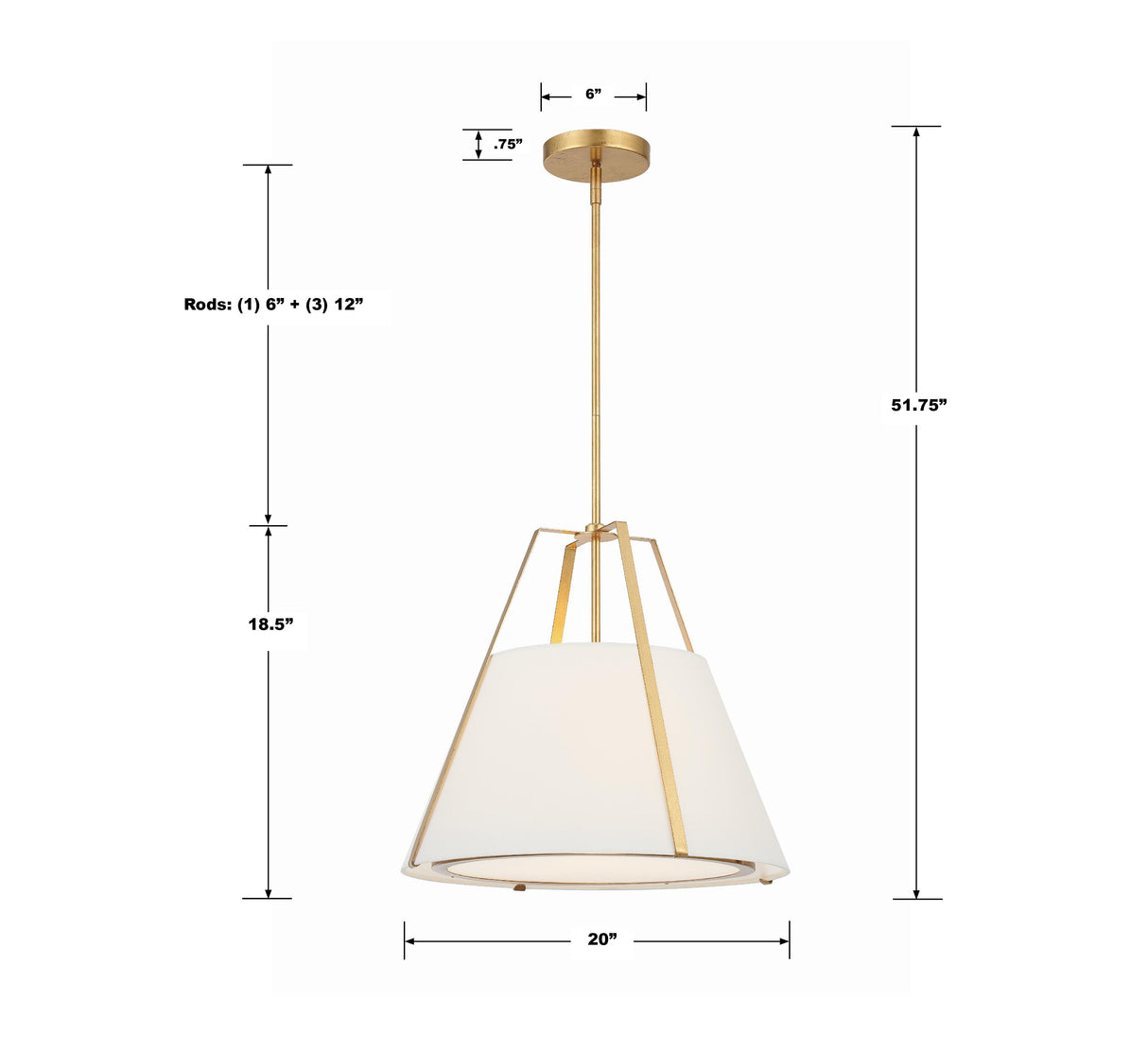 Crystorama Fulton 3 Light Antique Gold Pendant