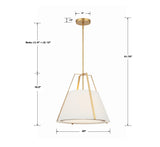 Crystorama Fulton 3 Light Antique Gold Pendant