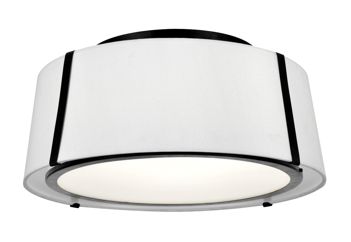 Crystorama Fulton 3 Light Matte Black Semi Flush Mount