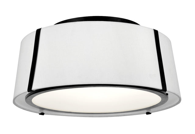 Crystorama Fulton 3 Light Matte Black Semi Flush Mount