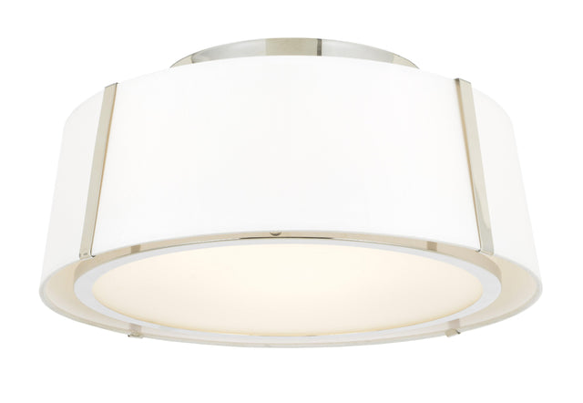 Crystorama Fulton 3 Light Polished Nickel Semi Flush Mount