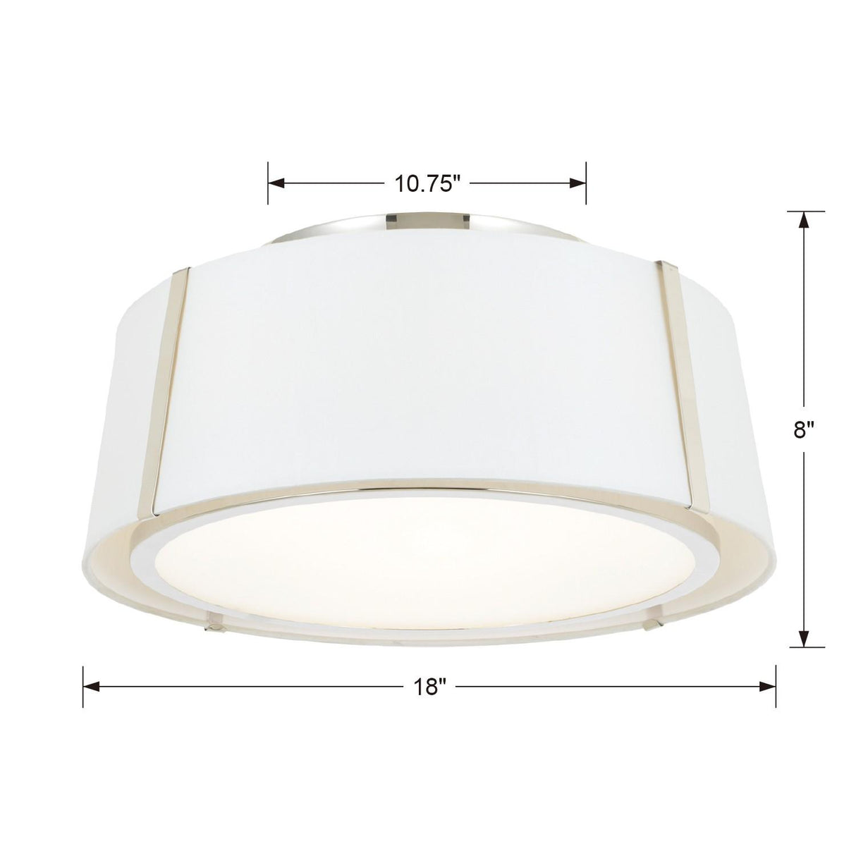 Crystorama Fulton 3 Light Polished Nickel Semi Flush Mount