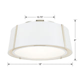 Crystorama Fulton 3 Light Polished Nickel Semi Flush Mount