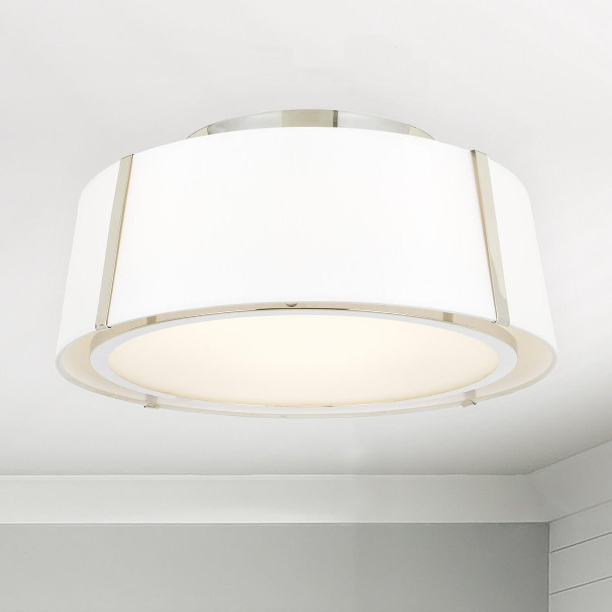 Crystorama Fulton 3 Light Polished Nickel Semi Flush Mount