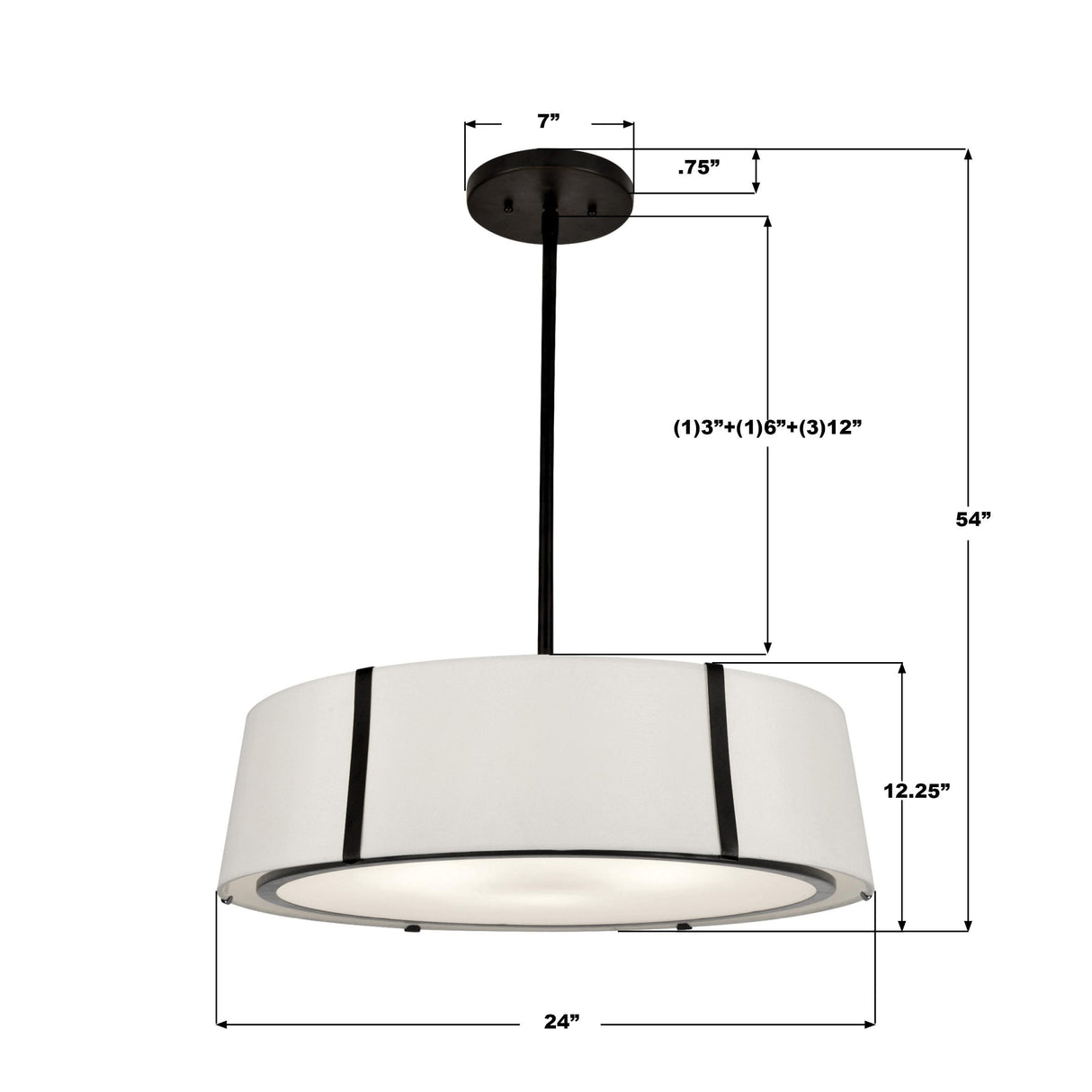 Crystorama Fulton 6 Light Matte Black Chandelier