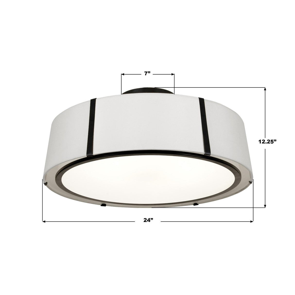 Crystorama Fulton 6 Light Matte Black Semi Flush Mount