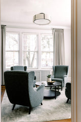 Crystorama Fulton 6 Light Matte Black Semi Flush Mount