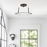 Crystorama Fulton 6 Light Matte Black Semi Flush Mount