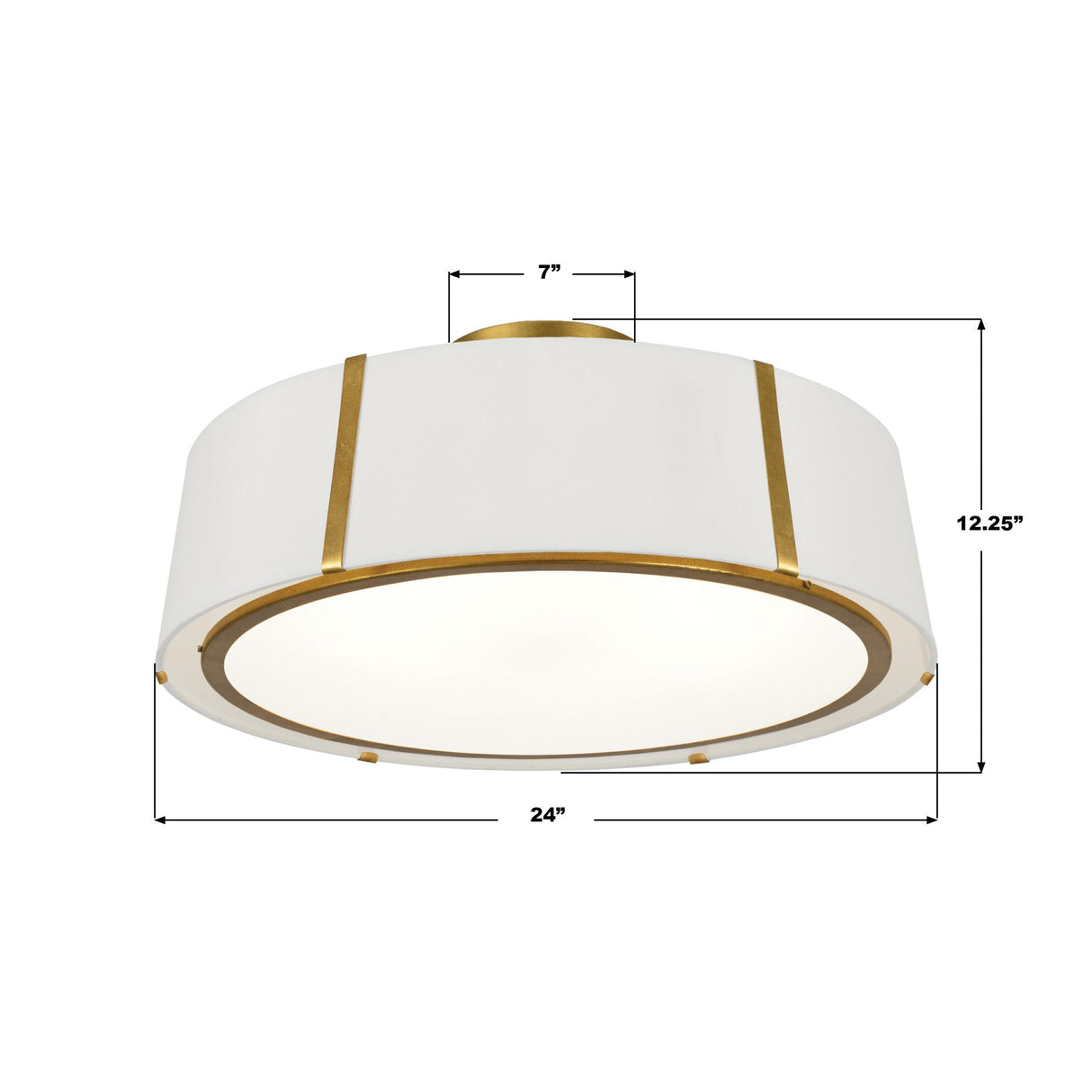 Crystorama Fulton 6 Light Antique Gold Semi Flush Mount