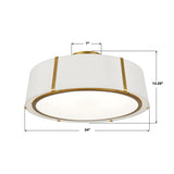 Crystorama Fulton 6 Light Antique Gold Semi Flush Mount