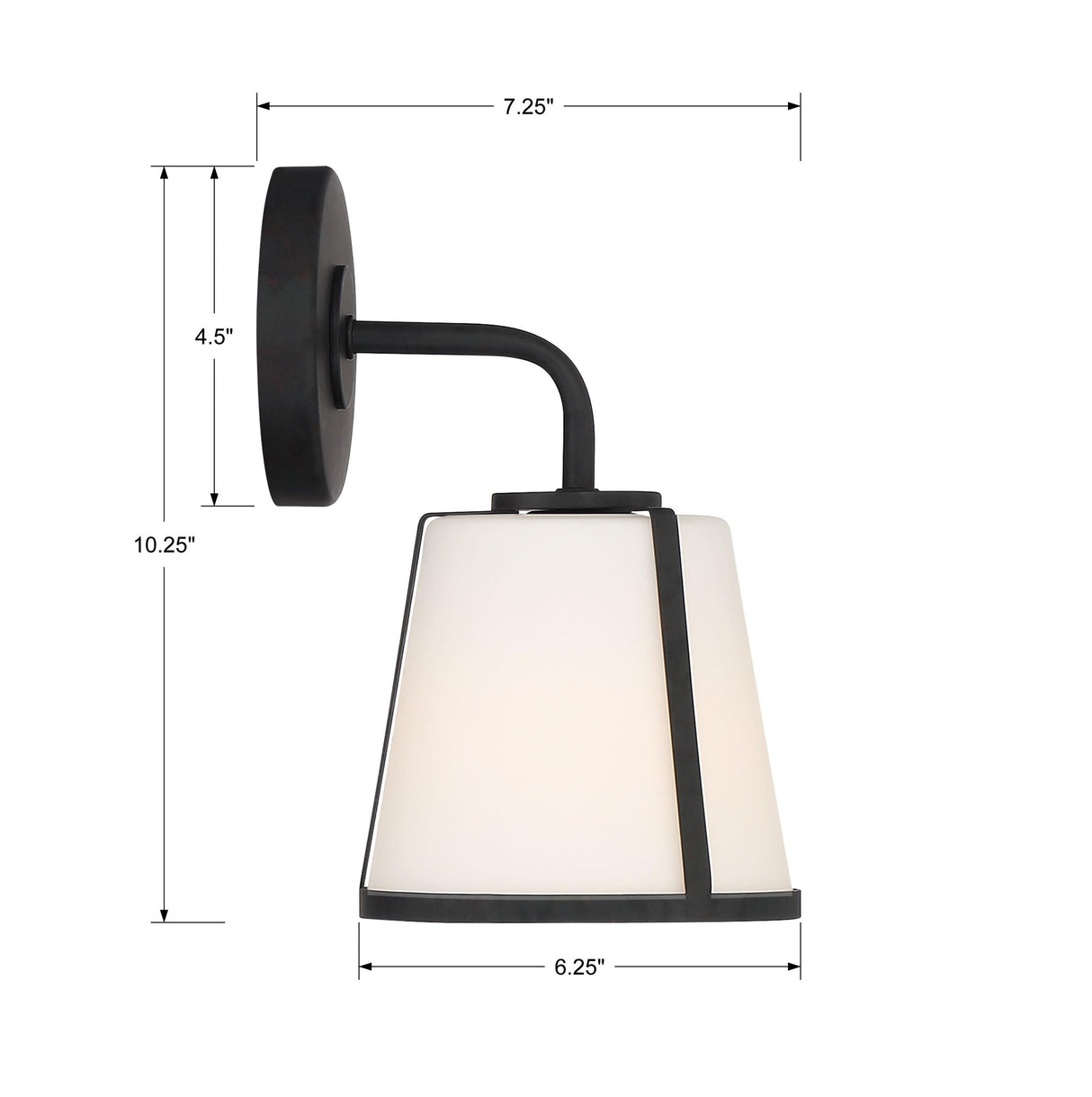 Crystorama Fulton 1 Light Black Sconce