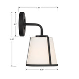 Crystorama Fulton 1 Light Black Sconce