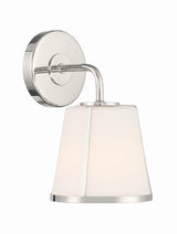 Crystorama Fulton 1 Light Polished Nickel Sconce