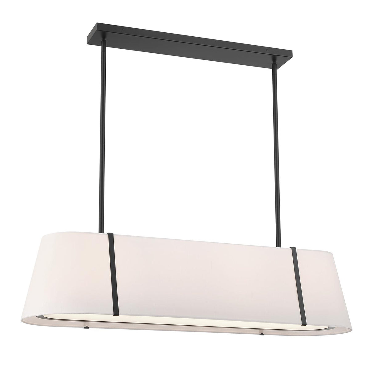 Crystorama Fulton 4 Light Black Linear Oval Chandelier