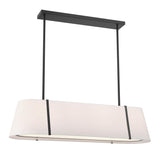 Crystorama Fulton 4 Light Black Linear Oval Chandelier
