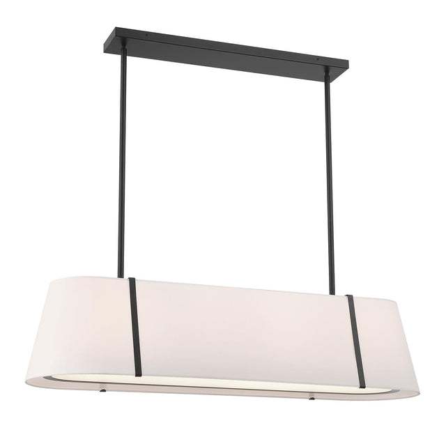 Crystorama Fulton 4 Light Black Linear Oval Chandelier