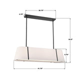 Crystorama Fulton 4 Light Black Linear Oval Chandelier