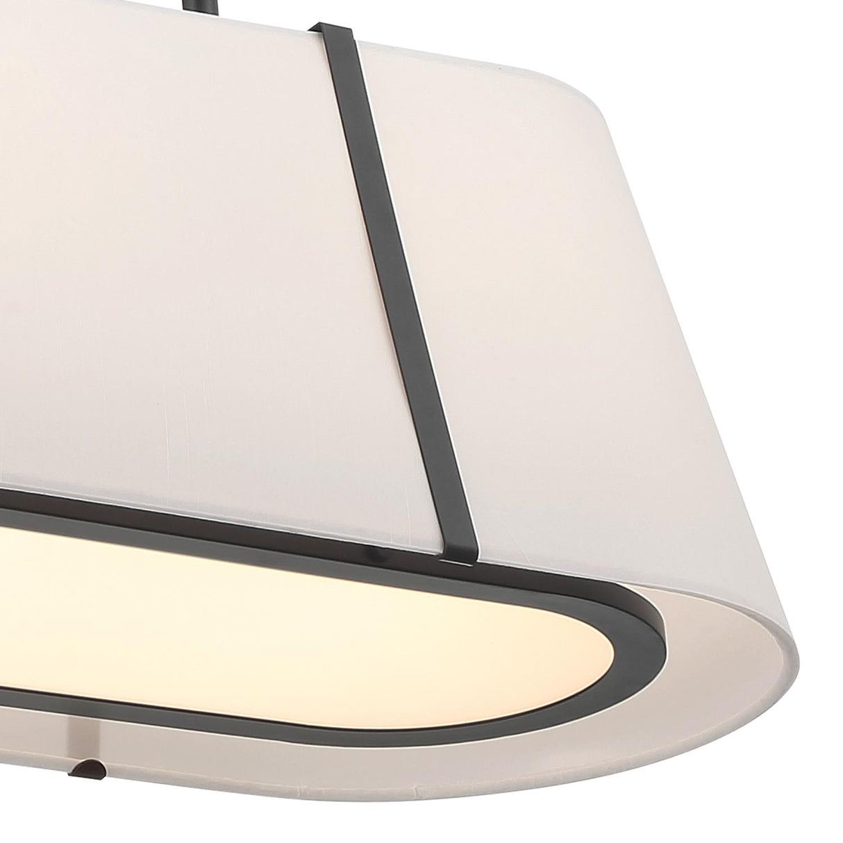 Crystorama Fulton 4 Light Black Linear Oval Chandelier