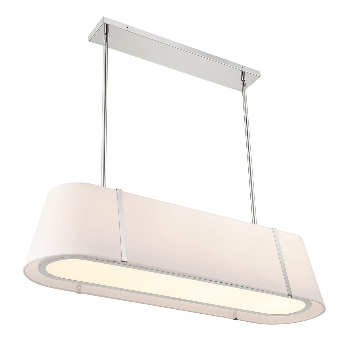 Crystorama Fulton 4 Light Polished Nickel Linear Oval Chandelier