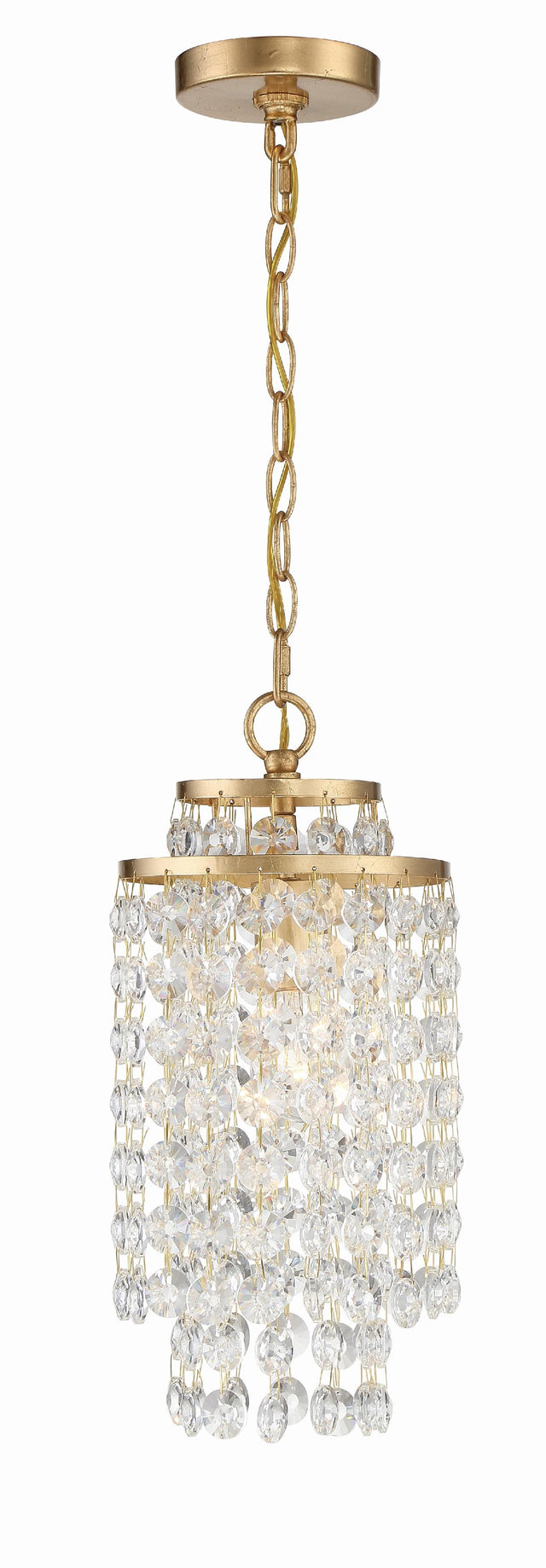 Crystorama Gabrielle 1 Light Antique Gold Mini Pendant