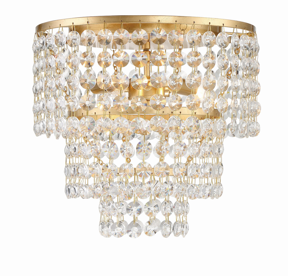 Crystorama Gabrielle 3 Light Antique Gold Flush Mount