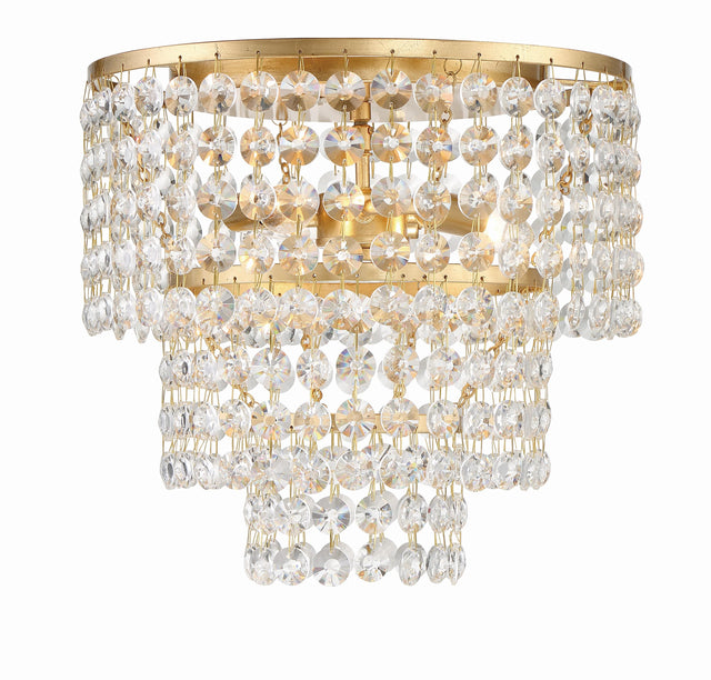 Crystorama Gabrielle 3 Light Antique Gold Flush Mount