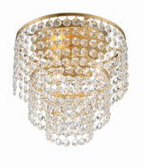 Crystorama Gabrielle 3 Light Antique Gold Flush Mount