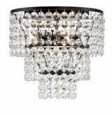 Crystorama Gabrielle 3 Light Matte Black Flush Mount