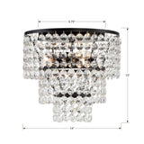 Crystorama Gabrielle 3 Light Matte Black Flush Mount