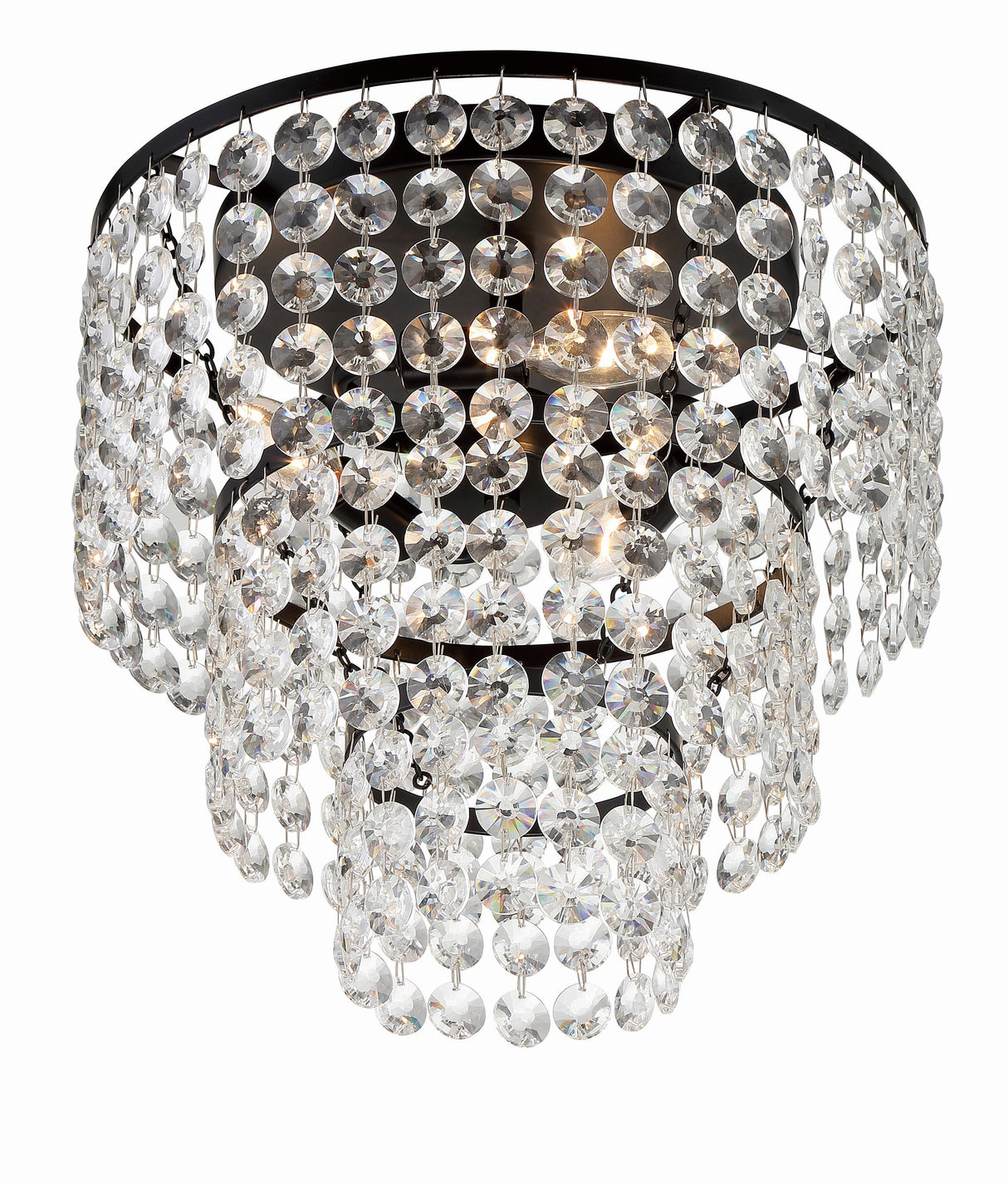 Crystorama Gabrielle 3 Light Matte Black Flush Mount