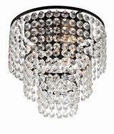 Crystorama Gabrielle 3 Light Matte Black Flush Mount