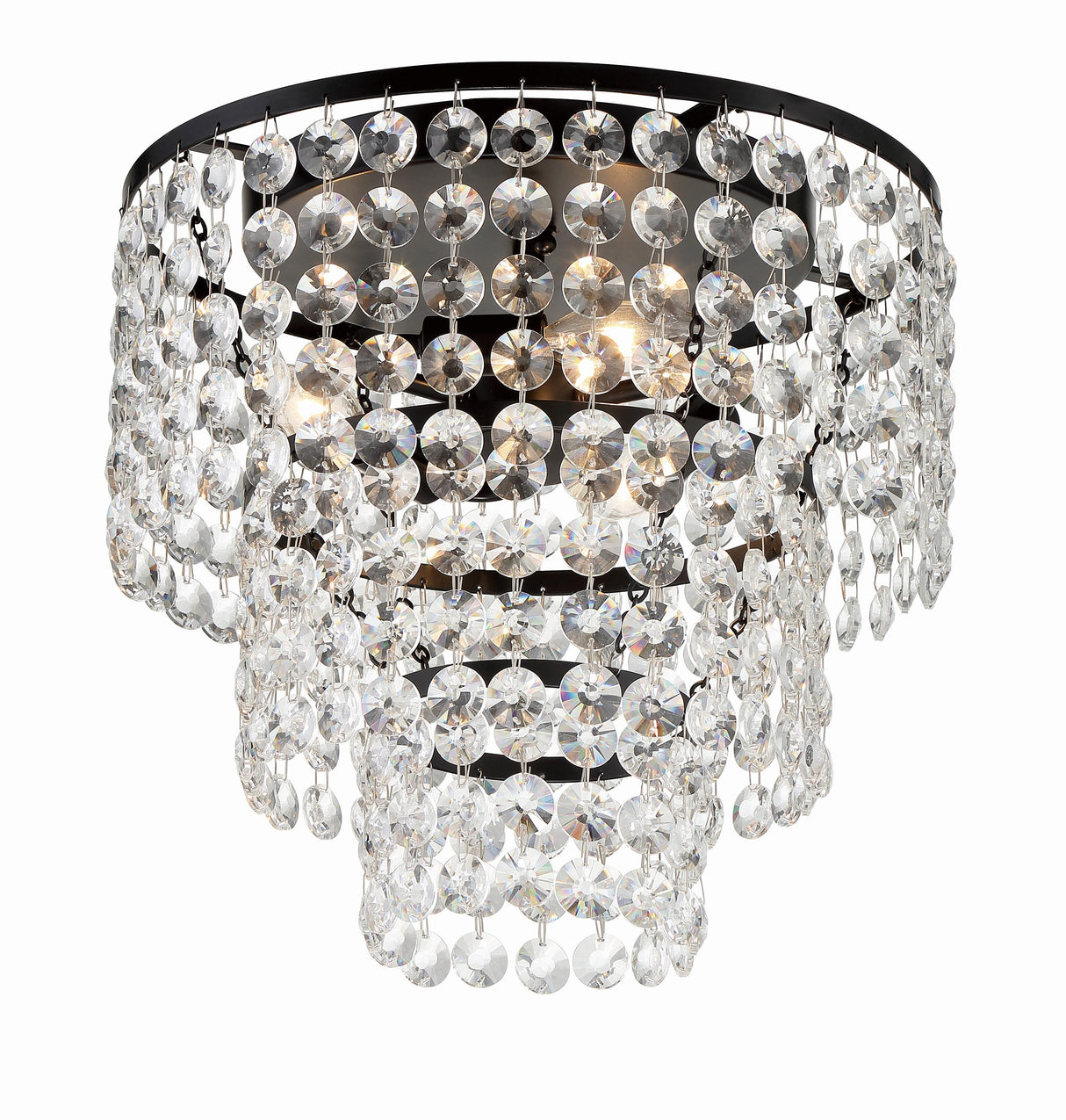 Crystorama Gabrielle 3 Light Matte Black Flush Mount