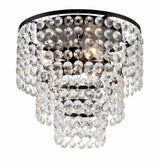 Crystorama Gabrielle 3 Light Matte Black Flush Mount